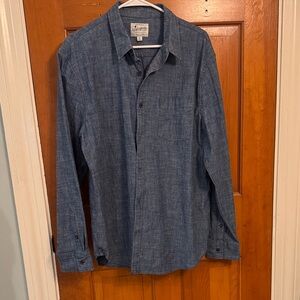 Lucky Brand Men's Denim Blue Button-Down Shirt